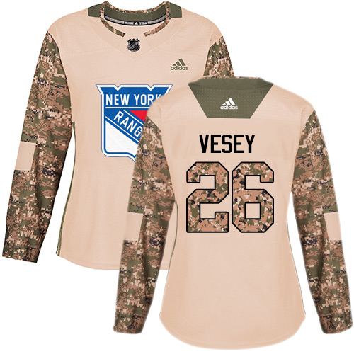 Adidas Rangers #26 Jimmy Vesey Camo Authentic Veterans Day Women's Stitched NHL Jersey